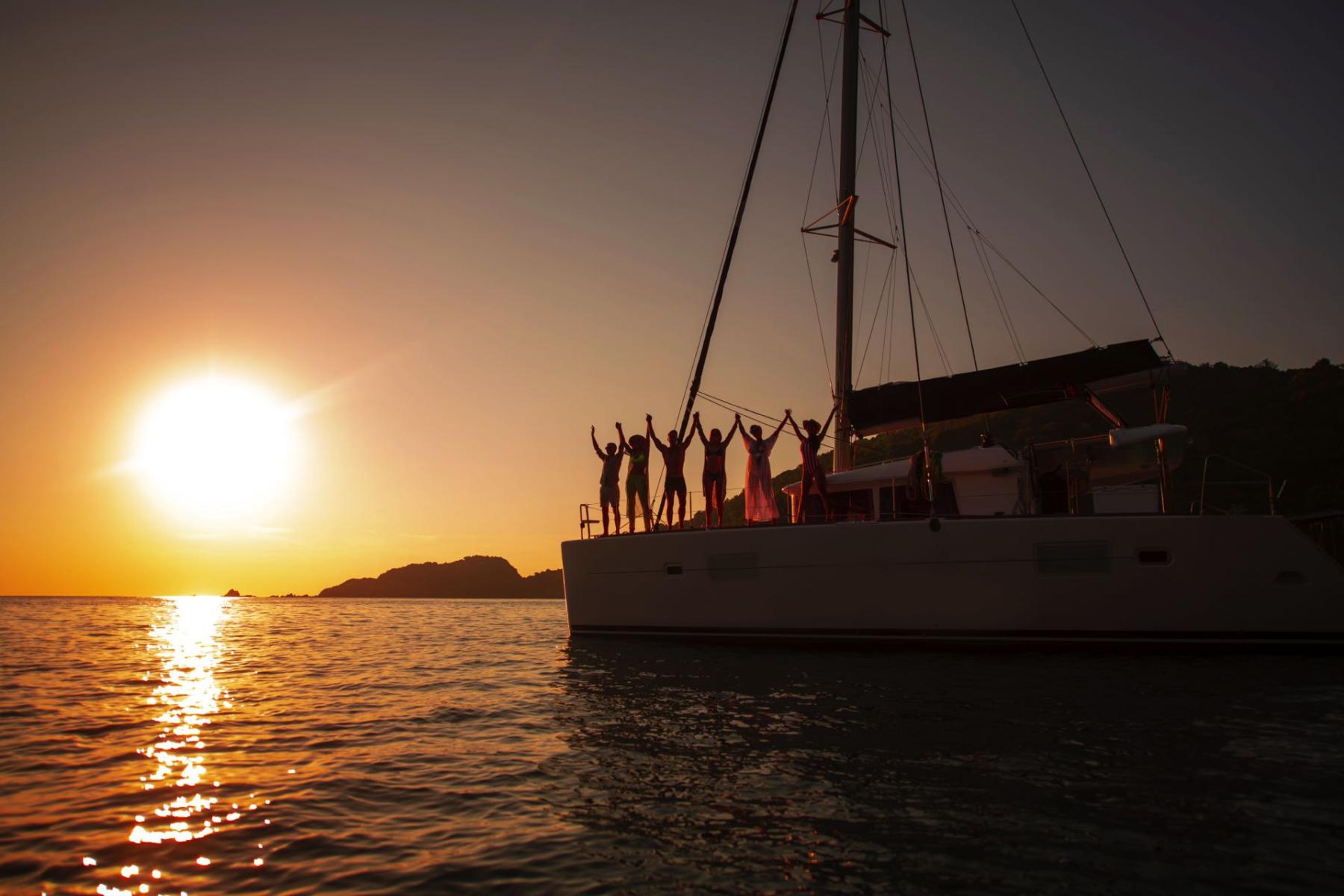 seascape-experiences-mykonos-sunset-charter-yacht-daily-cruise-yacht-rental-catamaran-party on yacht
