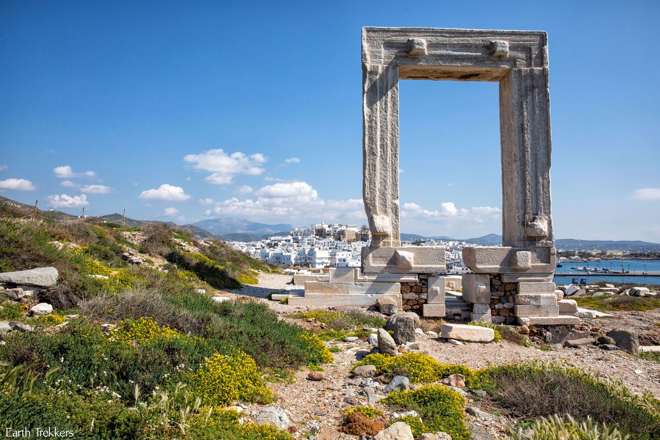 Ruins of the Temple of Demeter in Naxos, showcasing ancient Greek architecture