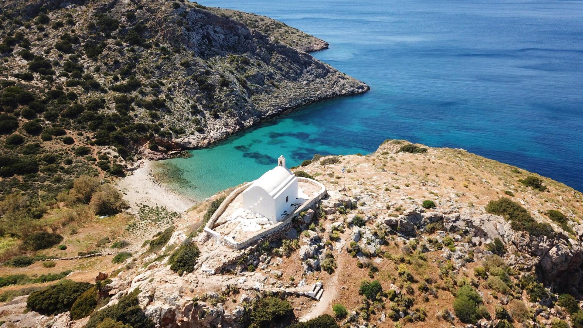 Secluded bay on Syros Island, perfect for swimming and relaxation.