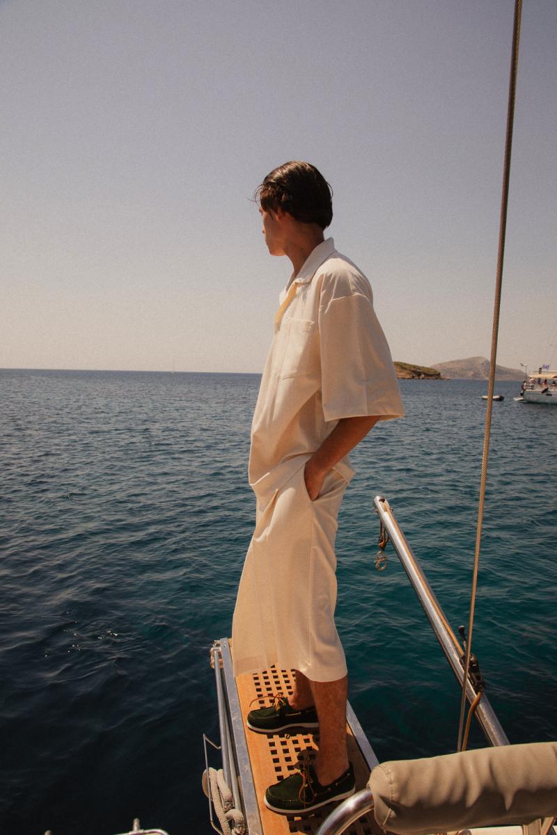 Luxury Sailing Yacht Ocean Star in Mykonos – "The Ocean Star sailing yacht cruising through the turquoise waters of Mykonos, offering a premium yachting experience.
