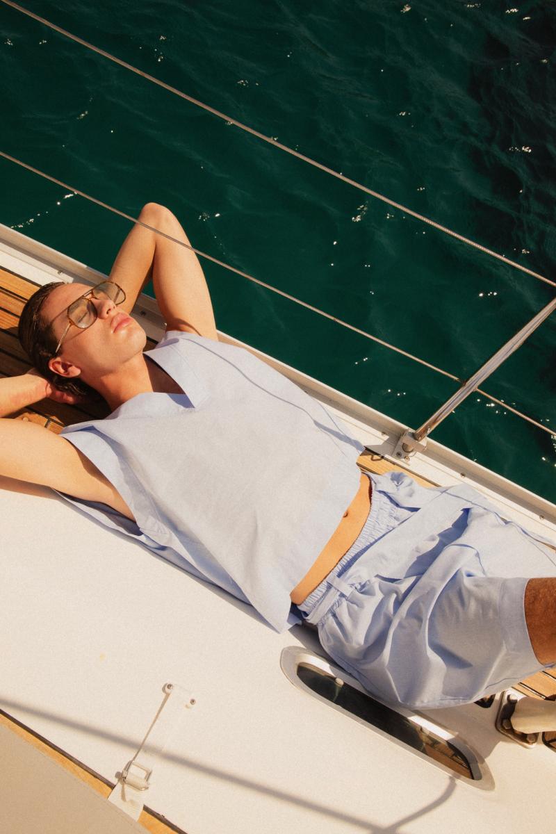 Luxury Sailing Yacht Ocean Star in Mykonos – "The Ocean Star sailing yacht cruising through the turquoise waters of Mykonos, offering a premium yachting experience.