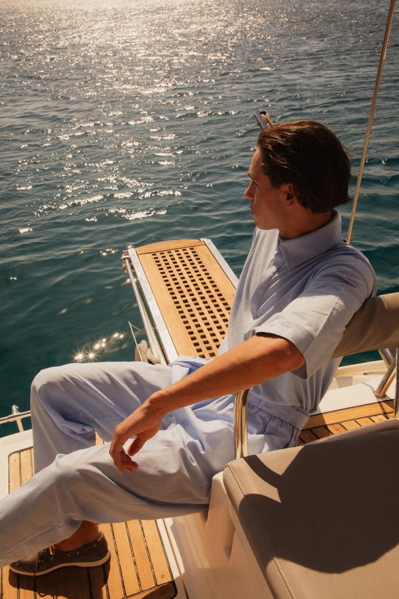 Luxury Sailing Yacht Ocean Star in Mykonos – "The Ocean Star sailing yacht cruising through the turquoise waters of Mykonos, offering a premium yachting experience.