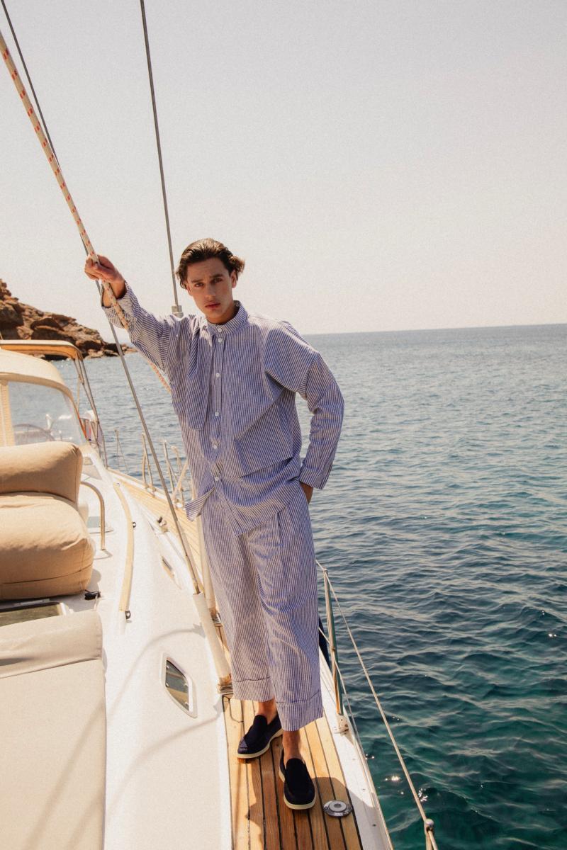 Luxury Sailing Yacht Ocean Star in Mykonos – "The Ocean Star sailing yacht cruising through the turquoise waters of Mykonos, offering a premium yachting experience.