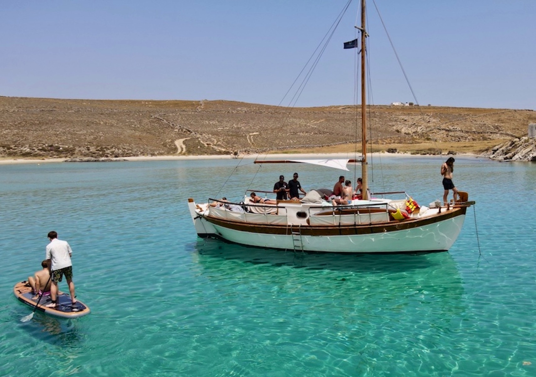 Authentic Mykonos experience – Explore the coastline on a traditional wooden caique