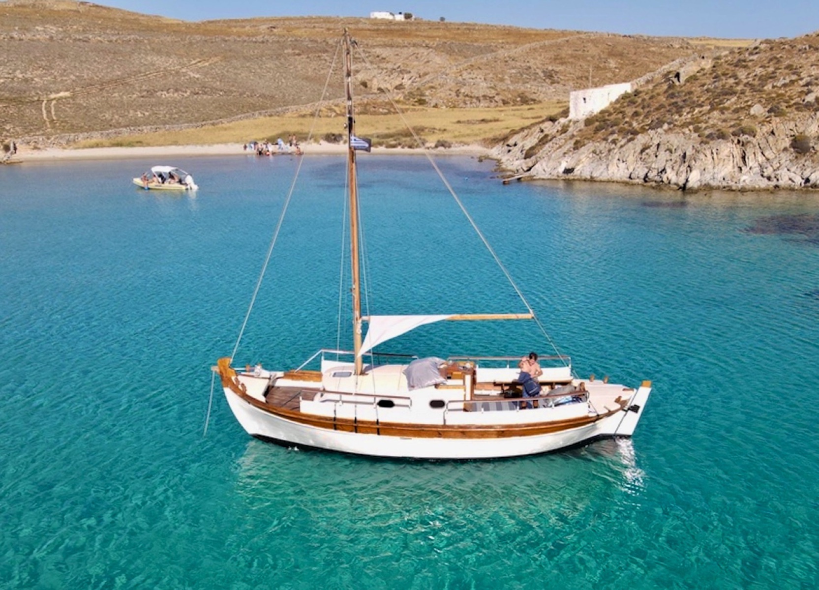 Authentic Mykonos experience – Explore the coastline on a traditional wooden caique