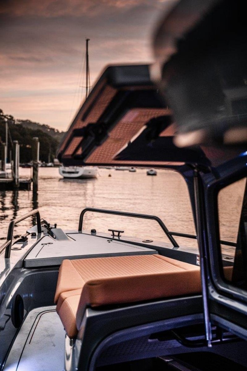 Private Axopar Brabus boat cruise – Explore Mykonos and the Aegean in ultimate comfort.
