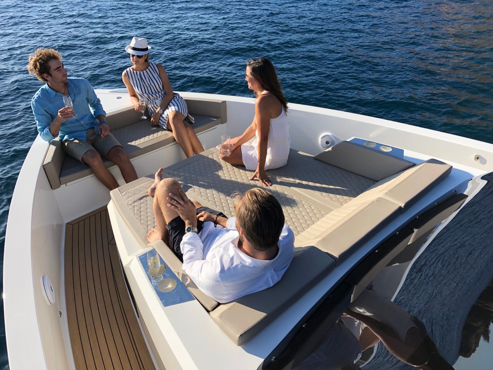 Private yacht cruise in Mykonos aboard the elegant De Antonio 42.