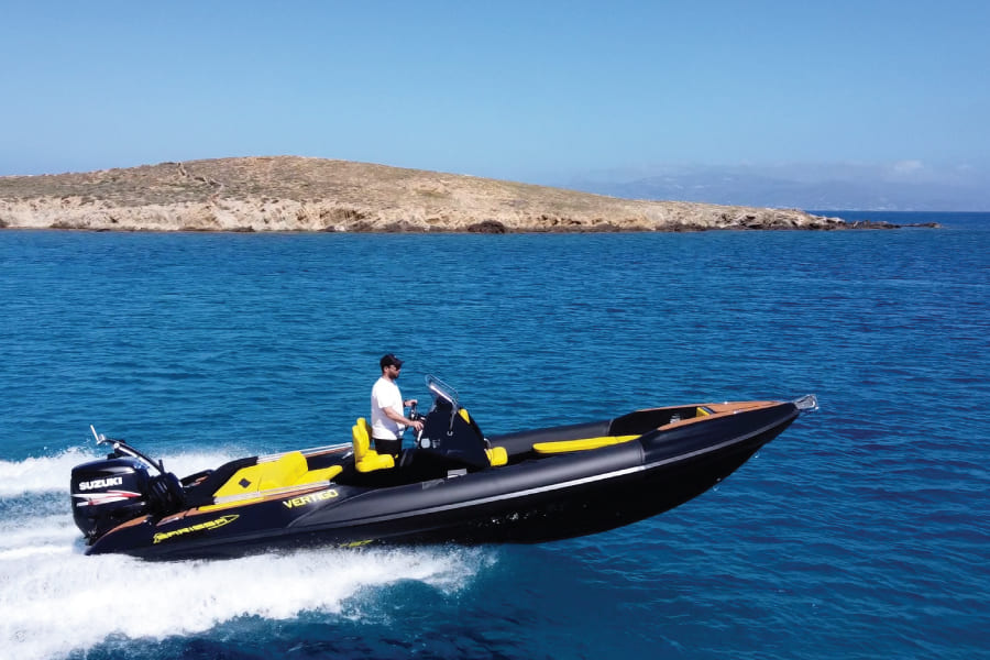 High-performance Vertigo SR RIB – Enjoy exclusive daily cruises and private transfers.