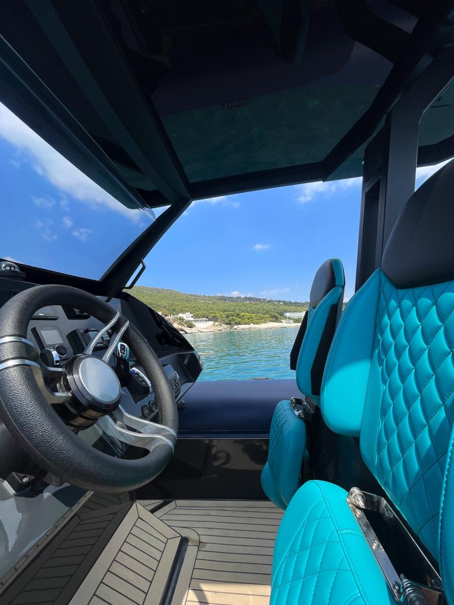 Private Zen 40 RIB boat cruise – Explore Mykonos and hidden coastal gems.