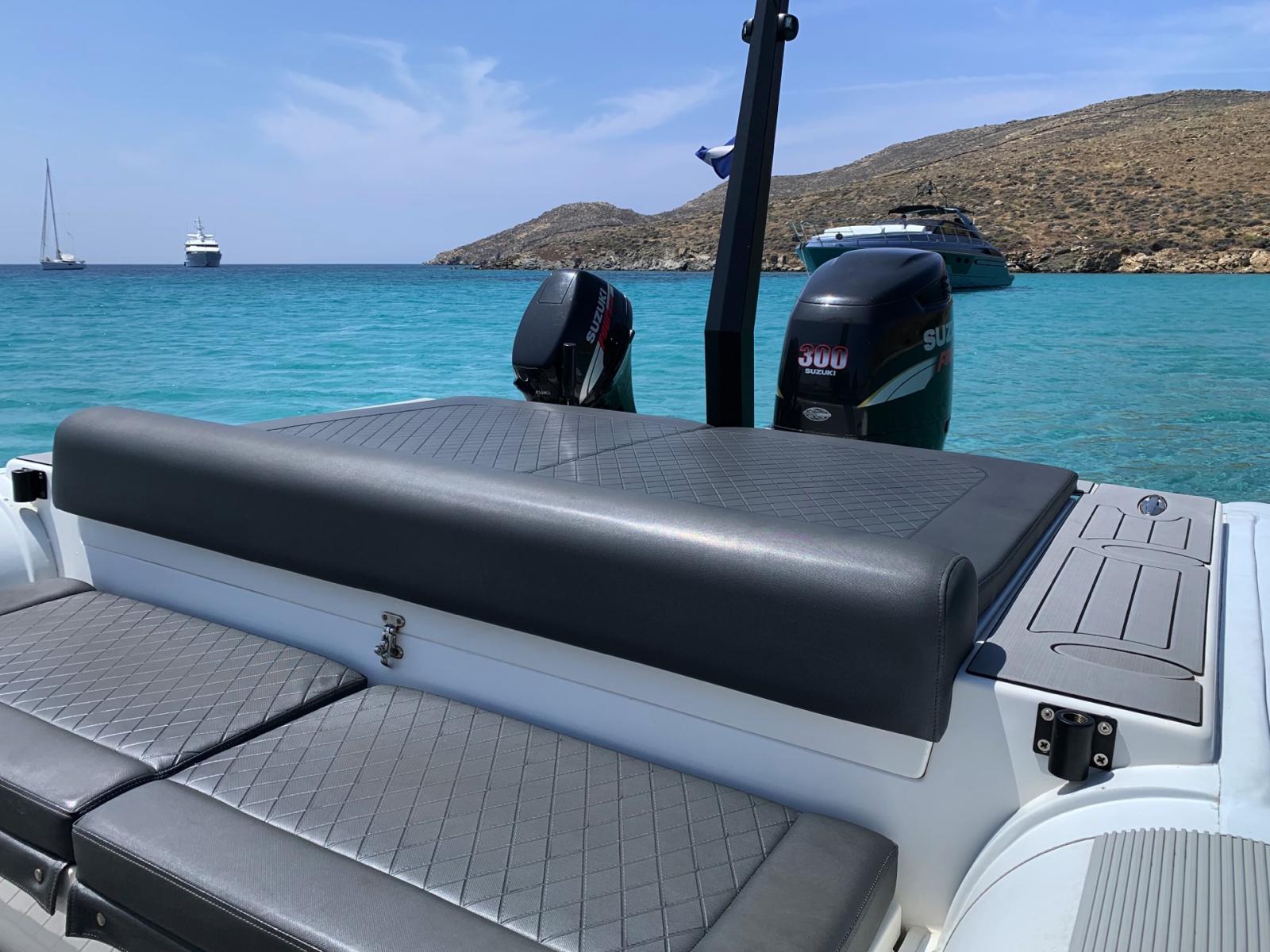 Superonda RIB boat daily cruise – Explore Mykonos with speed, comfort, and style.